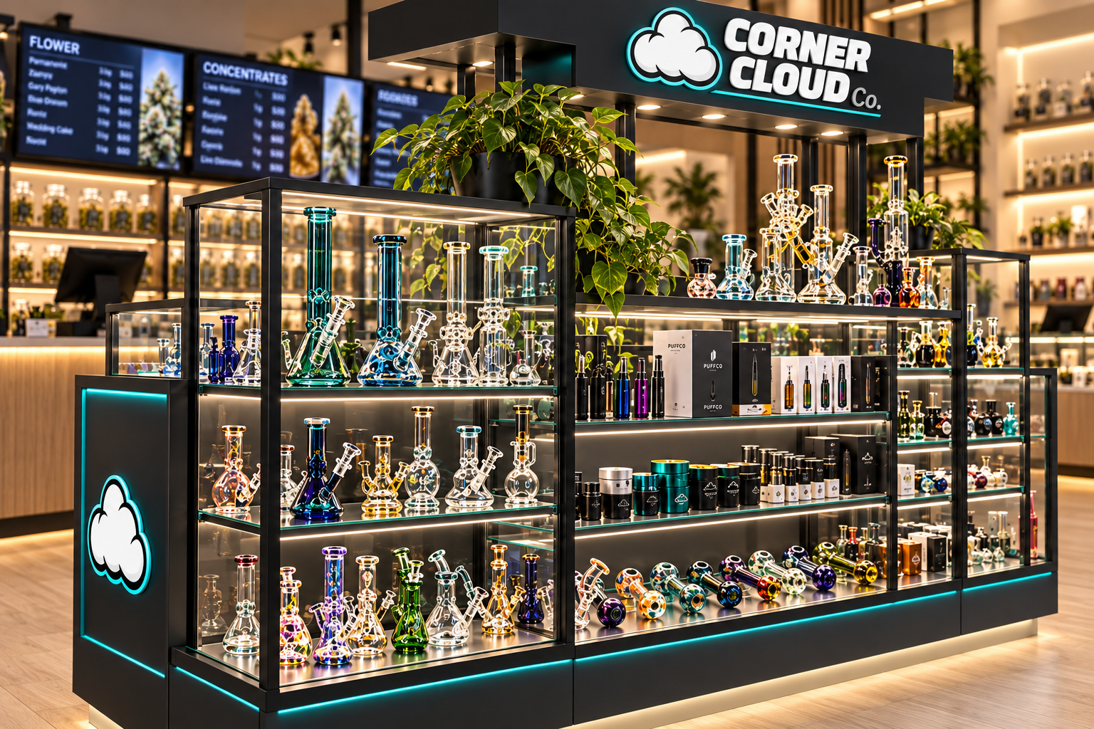 Concept visual: glassware display case