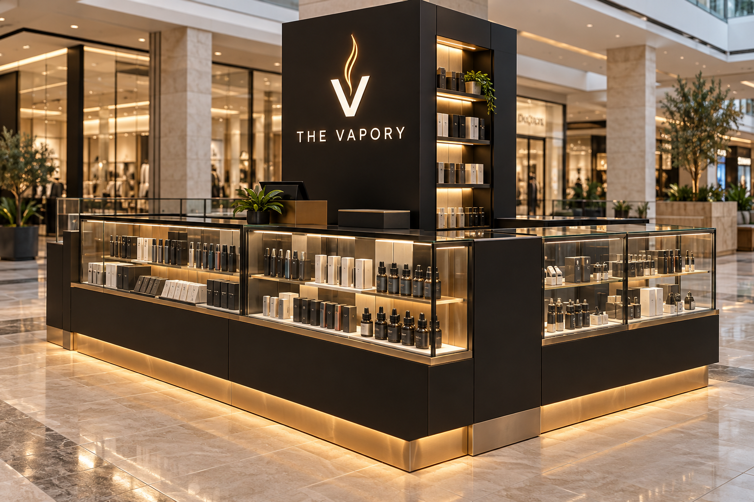 Concept visualization: The Vapory mall kiosk