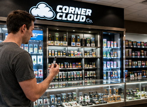 Concept visual: customer browsing the display case