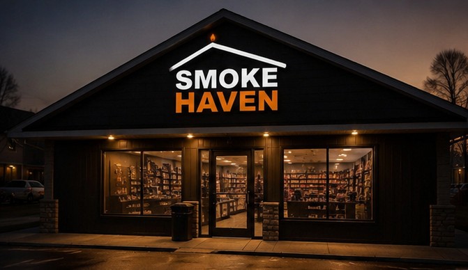 Concept visual: storefront at dusk